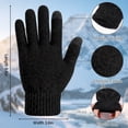 thumbnail image 4 of KOITHOT 3 Pcs Women Winter Beanie Hat Gloves Scarf Set, Chenille Winter Hat with Thick Soft Touch Screen Gloves Long Warm Scarf Knitted Black, 4 of 7
