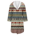 thumbnail image 4 of Women's Fleece Plush Robe Long Warm Plush Bathrobe Loungewear Jacket Printed Comfort Robe, 4 of 5