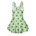 thumbnail image 5 of Uourmeti Girls' Skirted One Piece Swim Dress - Watercolor Shamrock, Horseshoe & Daisy Print - Quick Dry, Stretchy Bathing Suit for Beach & Pool, 5 of 8
