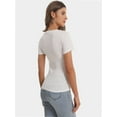 thumbnail image 3 of Women's Scoop Neck Short Sleeve T Shirt Slim Fit Sexy Tops, 3 of 4