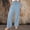 Sky Blue, variant on Linen Cotton Casual Pants For Women Pull On Picnic Outfits Drawstring Waist Elastic Waist With Pockets Summer Straight Leg Everyday Comfort Road Trip Dark Gray M