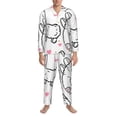 thumbnail image 4 of Bingfone Men'S Pajama Set 2 Piece Loungewear Pjs, Long Sleeve With Pajama Pants-Alpacas And Hearts, 4 of 9