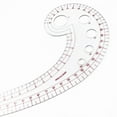 thumbnail image 4 of Regla de costura de curva francesa de sastre transparente de plástico con reglas en forma de coma, 4 of 6