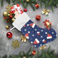 thumbnail image 6 of Coolnut Christmas Stocking Personalized Christmas Snowflake Large Candy Stocking Hanging Gift Xmas Stockings Decoration 1 PC for Family Holiday Party Ornaments Decor Fireplace, 6 of 7