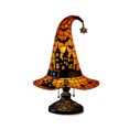 thumbnail image 2 of WWC Halloween Witch Hat Lamp, Handcrafted Vintage Stained Glass Resin Night Light, Gothic Glow-in-The-Dark Halloween Decor for Bedroom Desk Party, 2 of 7