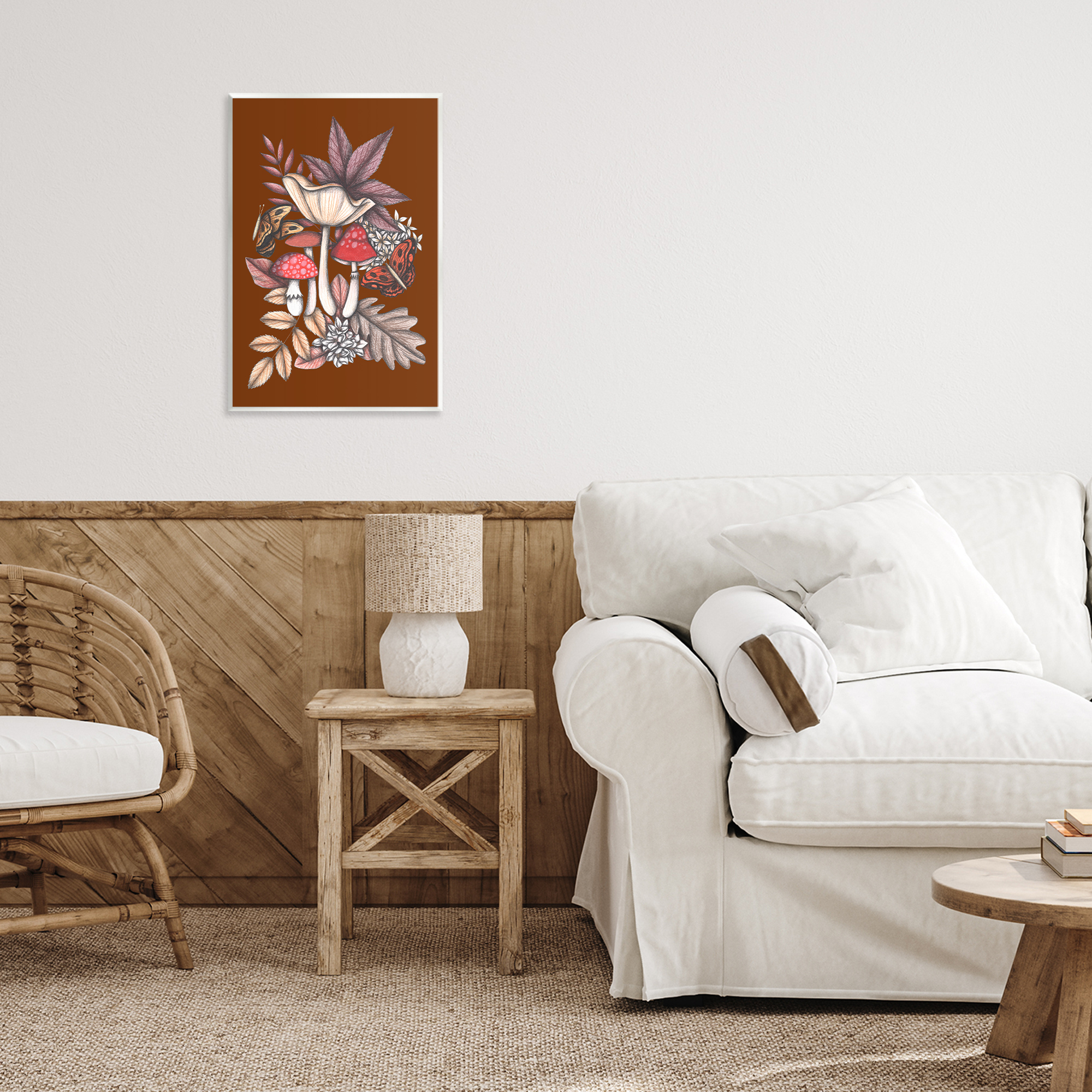 Autumn Mushrooms Magic Wall Plaque Art, design by Cecilia Battaini