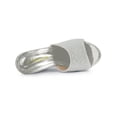 thumbnail image 4 of BLISSFUL STEP Sandales à Talons Compensés à Enfiler à Plateforme Pailletée pour Femmes Argent 9, 4 of 7