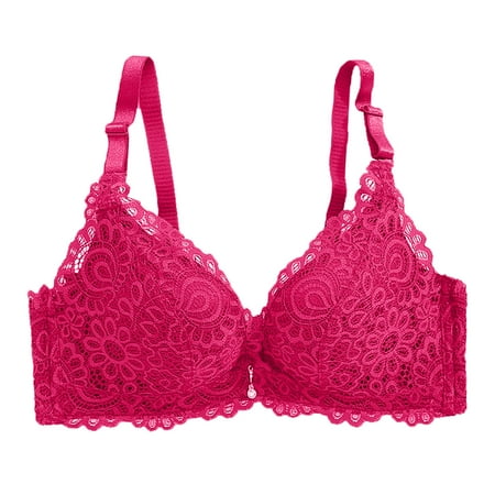

LEEy-world Women S Lingerie Sleep & Lounge Women s Plus Size Full Coverage Non Padded Wireless Minimizer Bra -Comfort and Double Support Red