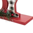 thumbnail image 2 of 11.25" Vibrant Unique "JOY" Wooden Christmas Plaid Table Decor, 2 of 6