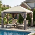thumbnail image 2 of Outsunny Tente de Fête Pliable à Baldaquin de 10' x 10' avec Filets, Beige, 2 of 10