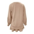 thumbnail image 5 of Arlun Women's Casual Spring Outfit Long Sleeve Crewneck Pullover Sweatshirts Short Skirts with Underwear Shorts Loose Comfy Pure Textured 2 Piece Sweatsuits for Daily Wear White XL, 5 of 6