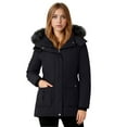 thumbnail image 5 of Women's Winter Fleece Warm Coat Windproof Long Down Jacket Hooded Thicken Outerwear with Pockets Black S, 5 of 7