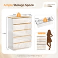 thumbnail image 2 of UBesGoo 5-Drawer Dresser Tall Chest of Drawers Wood Storage Cabinet for Living Room Bedside Night Stand Bedroom, White, 2 of 8