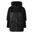 thumbnail image 5 of Women Warm Long Sleeve Solid Padded Jacket Hooded Button Front Outerwear Coat with Soft for Cold Weather and Comfortable Fit, 5 of 5