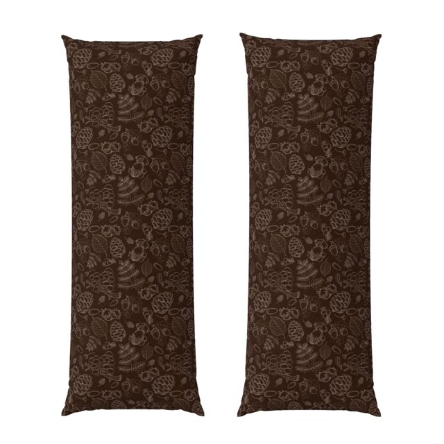 Fotbe Autumn Brown Plants Funda para Almohada Corporal con Diseño, Funda de Microfibra Ultrasuave de 20x54 Pulgadas, Ropa de Cama Elegante