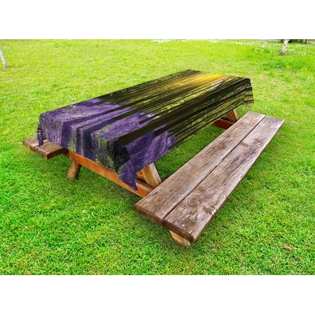 

Woodland Outdoor Tablecloth Sun Illuminates a Carpet of Bluebells Blooms Deep in Woodland Oxfordshire Decorative Washable Fabric Picnic Table Cloth 58 X 84 Inches Violet Green Yellow by Ambesonne