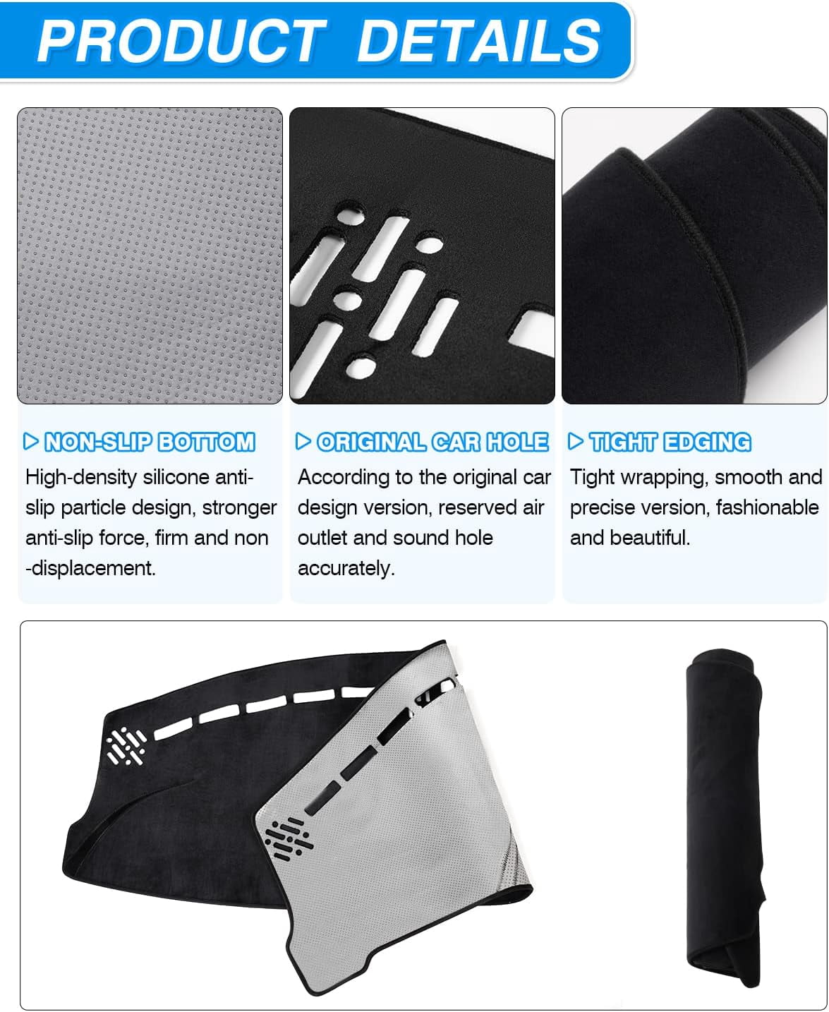 Canvcle Dash Cover Custom Fit for Dodge Charger 2011-2023 Accessories Dashboard Cover Mat Non-Slip Pad Carpet Anti-Glare