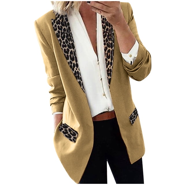 Women Workoffice Suit V Neck Cardigan Pockets Professional Overcoat Single Breasted Fashion Jacket Button Down Fitted Outwear Solid Color Blazer