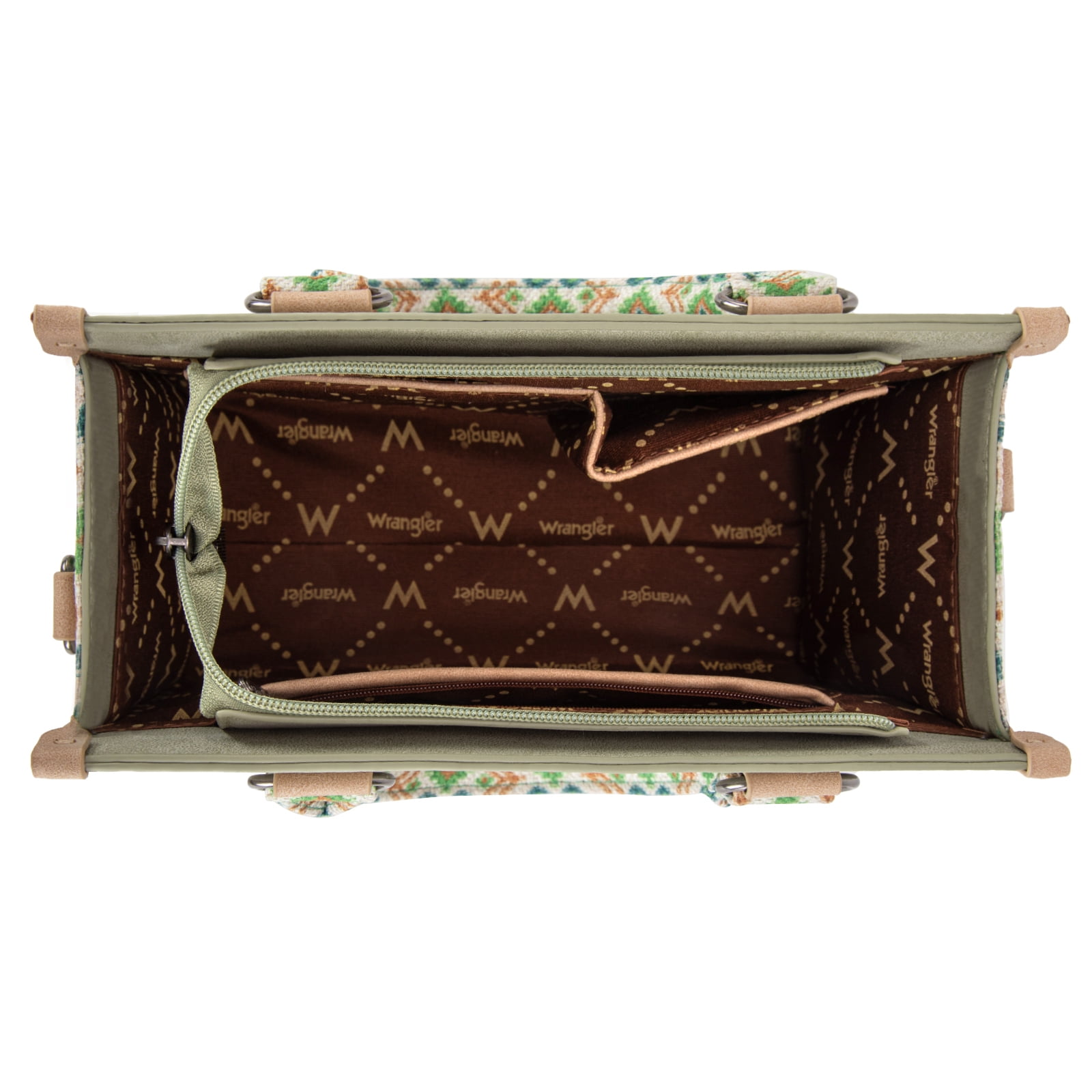 Wrangler Tote Bag for Women Western Retro Purse Top Handle Handbags with Aztec Strap, Green