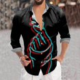 thumbnail image 2 of KTMKH Mens Valentines Day Digital 3D Printed Button Lapel Long Sleeve Shirt Top, 2 of 4