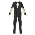 thumbnail image 6 of Zaldita Girls Rhinestone Gymnastic Jumpsuit One Piece Full Body Long Sleeve Gymnastics Leotards Dance Bodysuit for Kids Black 8, 6 of 7