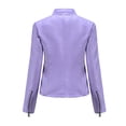 thumbnail image 4 of Defitshape Women's Long Sleeve Leather Jacket Faux Leather Top Thermal Zipper Motorcycle Bike Zip Fashion Outerwear Purple Small, 4 of 4