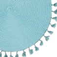 thumbnail image 3 of Aqua Tassel Fringe Pp Woven Round Placemat Set of 6, 3 of 3