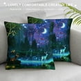 thumbnail image 3 of Orinice Deer, Stars, Moon Graphic Decorative Throw Pillow Cover for Home, Couch, Living Room, Bed, Sofa - Square (1PC) 22x22in, 3 of 5