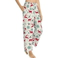 thumbnail image 3 of PISONIC Christmas Reindeer Printed Women's Pajama Pants, Comfy Pajama Bottoms With Pockets&Drawstring, 3 of 7