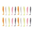 thumbnail image 3 of 100 señuelos de pesca blandos con cola de paleta realista, fluorescentes y reflectantes, de goma, para pescadores., 3 of 14