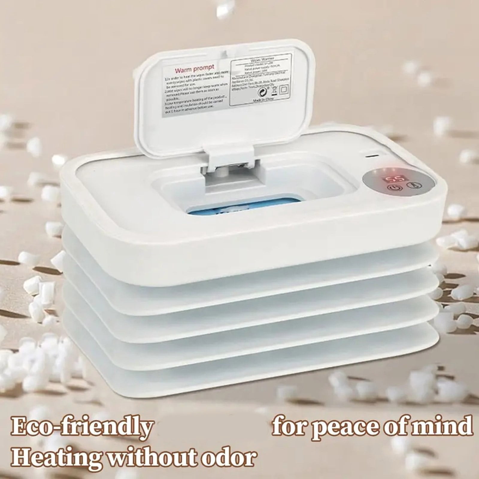 Foldable Infant Wet Wipe Warmer Heating Systems 3 Heat Modes High Capacity Storage Safe Plastic Construction