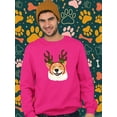 thumbnail image 2 of Jolly Corgi Reindeer Antlers Sweatshirt Men - Men Sweatshirt, 2XL, 2 of 4