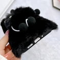 thumbnail image 4 of Galaxy A13 5G Case, Dteck Girly Faux Fur Case Fluffy Furry Shockproof Protective Phone Cover for Samsung Galaxy A13 5G,Black, 4 of 6
