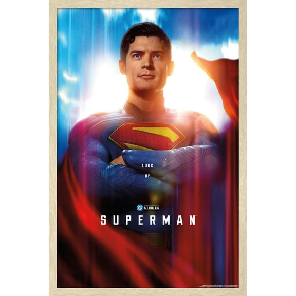 DC Studios Superman (2025) - Close-Up One Sheet Wall Poster, 14.725" x 22.375" Framed