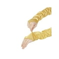 thumbnail image 4 of INSPIRE CHIC Women's Fingerless Sleeves Elbow Long 1920s Satin Gloves with Finger Loop One Size Gold, 4 of 6