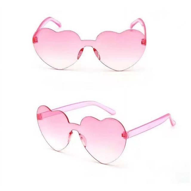 Gafas de sol transparentes de gelatina de color love para hombres y mujeres, gafas de sol con forma de corazón de melocotón, gafas de sol con forma de corazón
