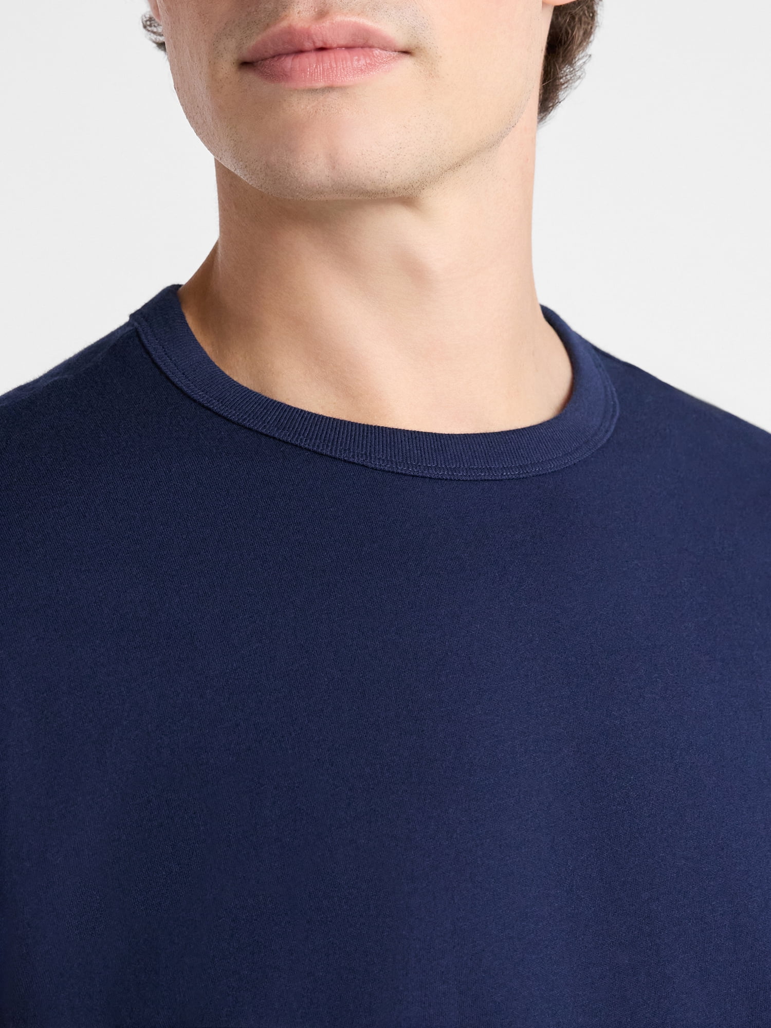 Free Assembly Men's Everyday Cotton Tee with Long Sleeves, Sizes XS-3XL