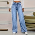 thumbnail image 3 of Wutalume High Waisted Jeans for Women Vintage Washed Straight Leg, Versatile Denim Pants for Casual Chic & Everyday Outfits,Blue L, 3 of 7