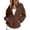Brown, variant on Womens Full-Zip Hoodies Casual Long Sleeve Sweatshirt with Pockets Cozy Full Zip Sweatshirt Casual Full Zip Up Hoodie Basic Lightweight Long Sleeve Sweatshirt(Navy,XXL)