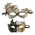 thumbnail image 4 of Máscara de carnaval Fernando para parejas de oro, 4 of 8