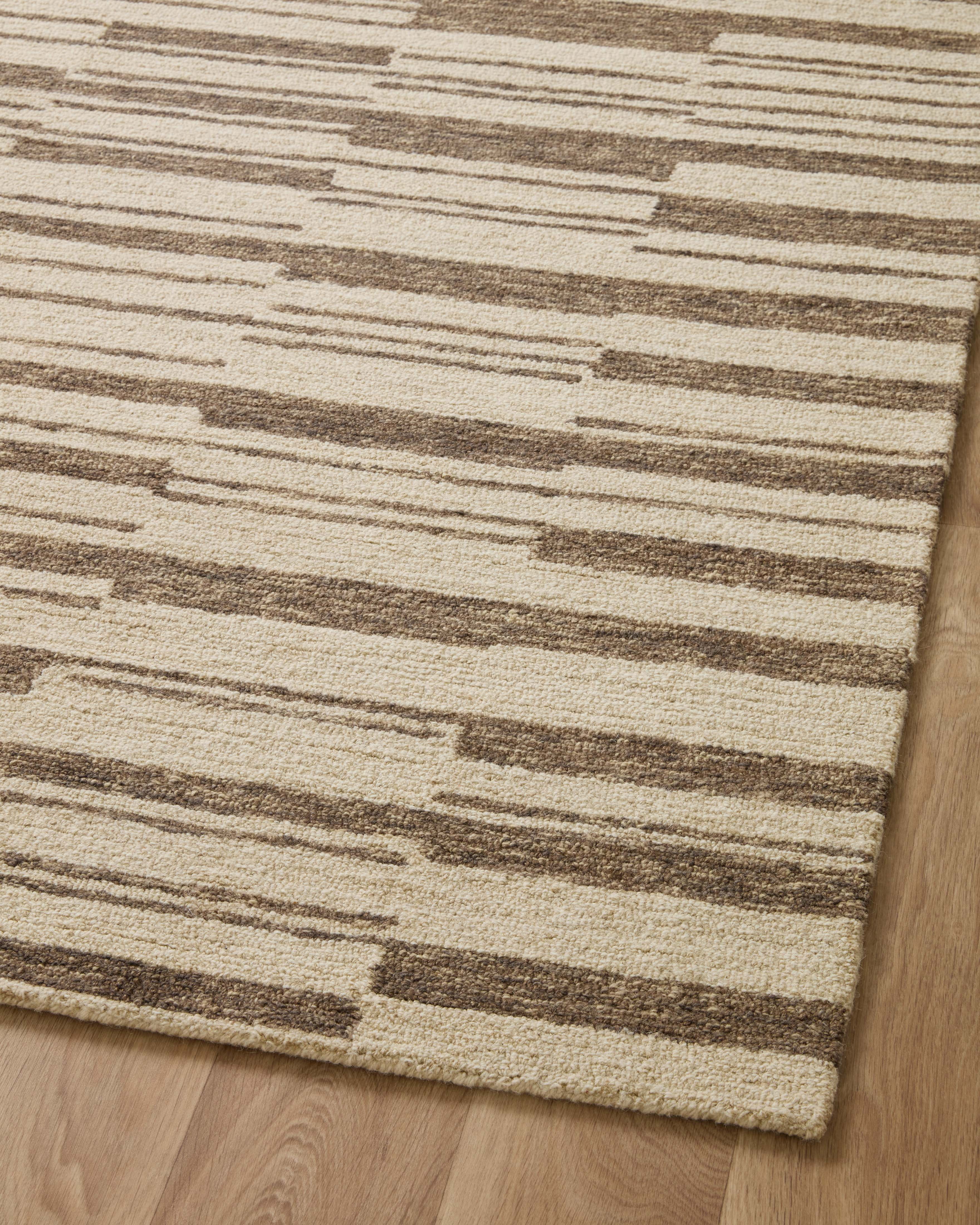 Chris Loves Julia x Loloi Polly Striped Beige/Tobacco 2'-3" x 3'-9" Area Rug