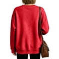 thumbnail image 4 of Womens Casual Tops Solid Color Crewneck Sweatshirt Long Sleeve Loose Fit Pullover Shirts Fashion Basic Tops, 4 of 5