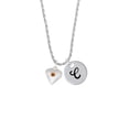 thumbnail image 2 of Delight Jewelry Silvertone Large November - Yellow Crystal Heart Silvertone Script Initial Disc - C - Charm Necklace, 20"+3", 2 of 4