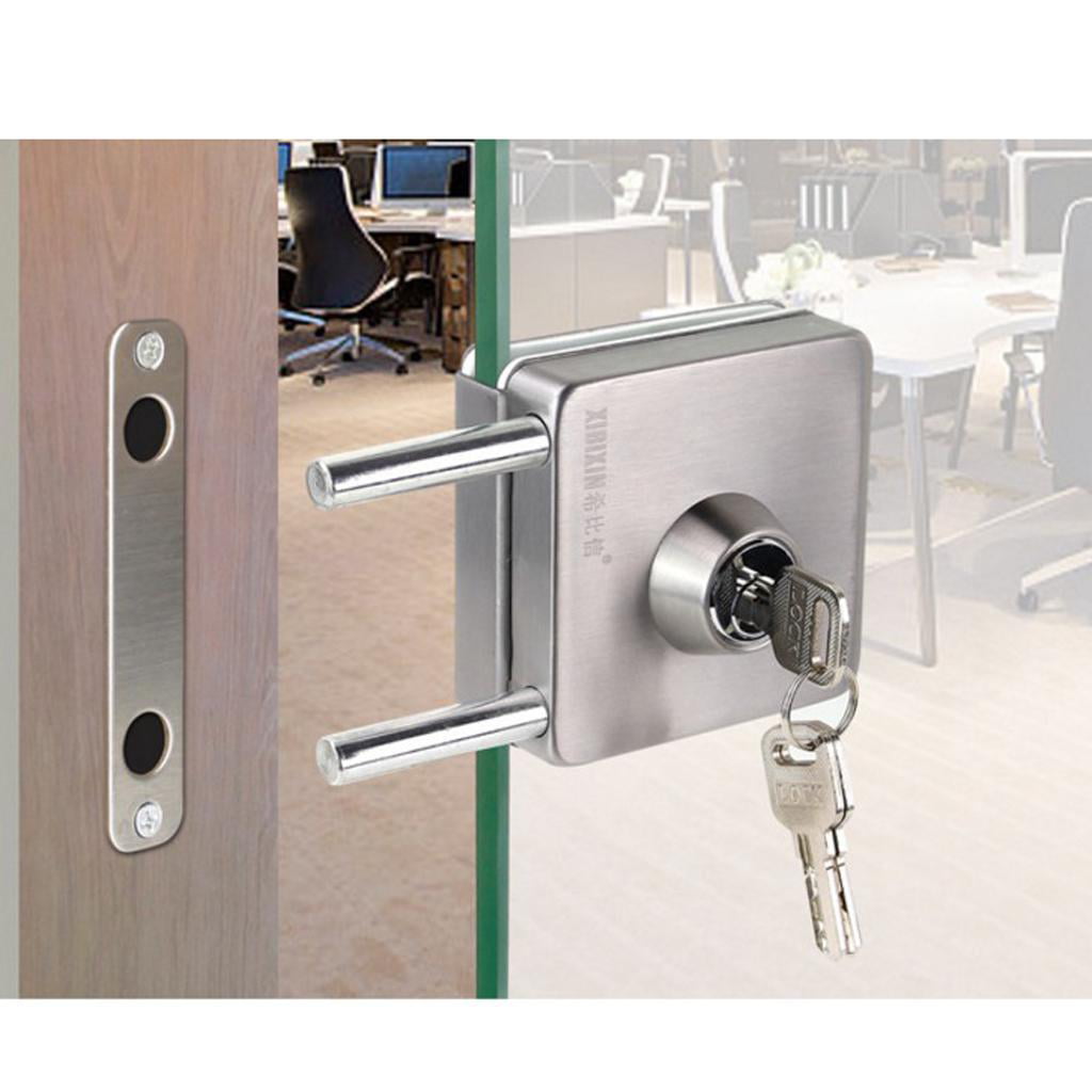 10mm-12mm Glass Door Single Knob Lock  Stainless Steel Household Office 