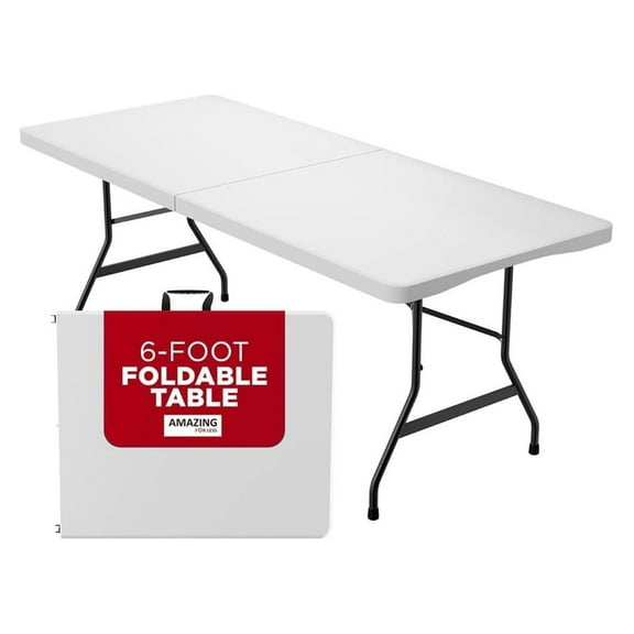 YOSITiuu 72'' Portable Long Folding Table, White