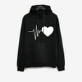 thumbnail image 3 of jsaierl Womens Hoodies Heart Print Sweatshirt Top Long Sleeve Dressy Casual Shirt Loose Pullover Hooded Sweatshirt with Pocket, 3 of 4