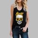 thumbnail image 2 of Camiseta sin mangas con estampado de calavera floral y cuello redondo informal a la moda para mujer Pompotops lopia987722, 2 of 6