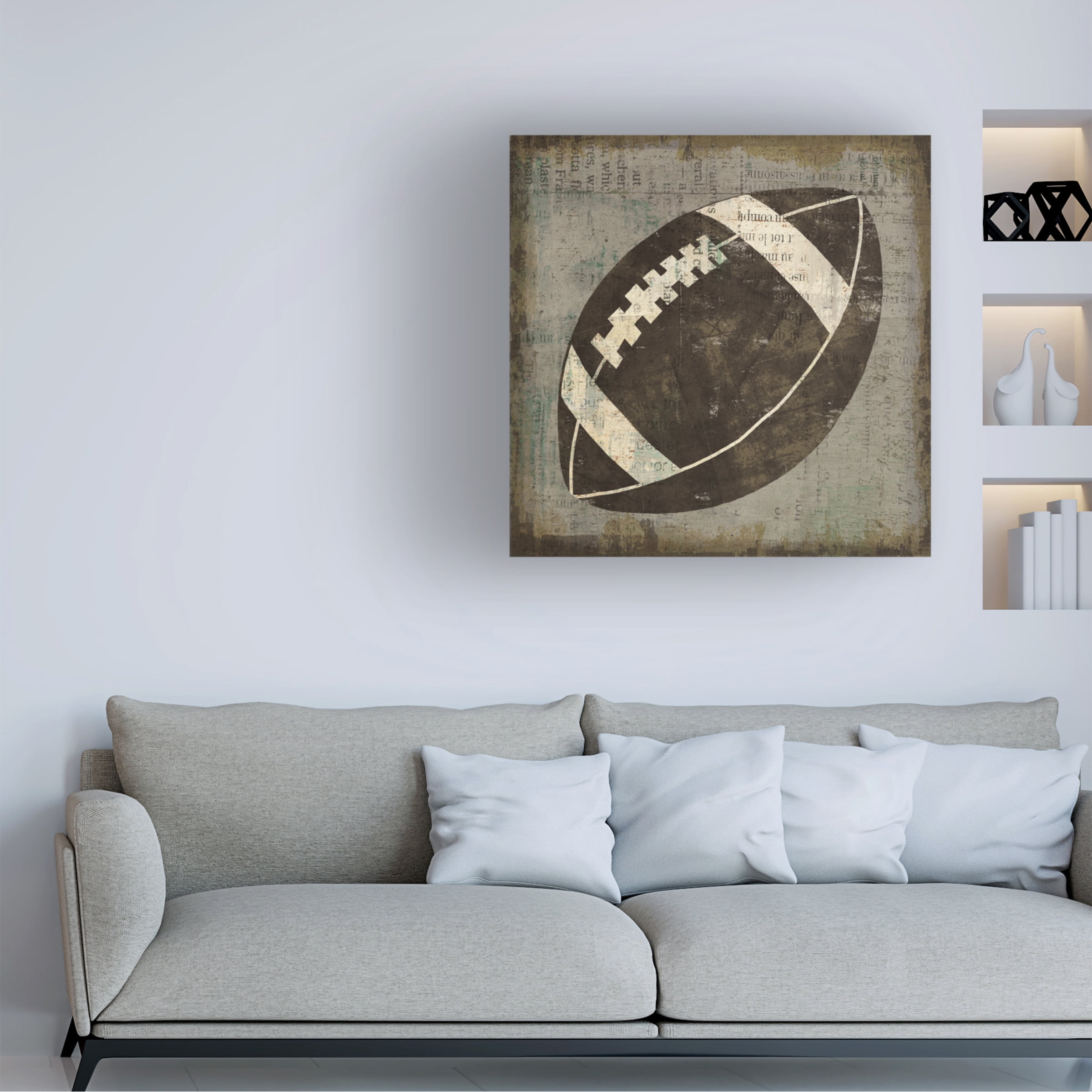 Michael Mullan 'Ball III on Gray' Canvas Art