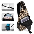 thumbnail image 4 of Full Print Chest Bag 8×15in Outer Large Bag On Both Sides Of Mesh Bag Inside Pocket Design Sponge Pad Shoulder Strap Leopard Print Pattern Background_4, 4 of 8