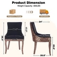 thumbnail image 5 of Dining Chairs Set of 2, LEGAHOME Leopard Fabric Upholstered Dining Chairs, Mid-century Kitchen Chairs with High Back, Bronze Nail Head, Solid Wood Legs, Leopard, 2 Pcs, 5 of 8